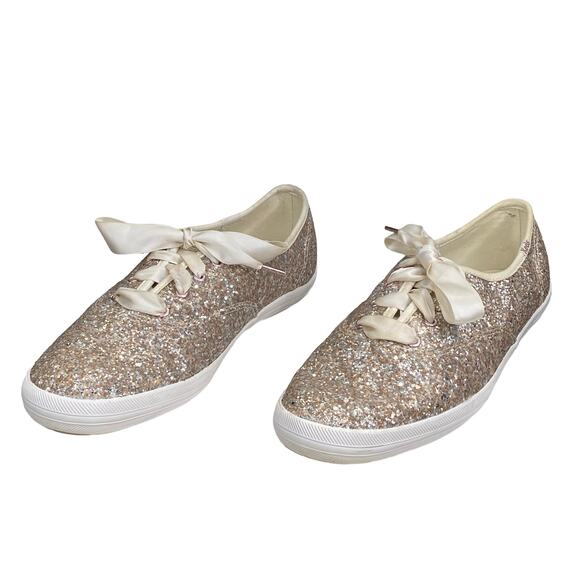 Keds X Kate Spade Women's Rose Gold Glitter Sneakers Size US 9 - Picture 6 of 11